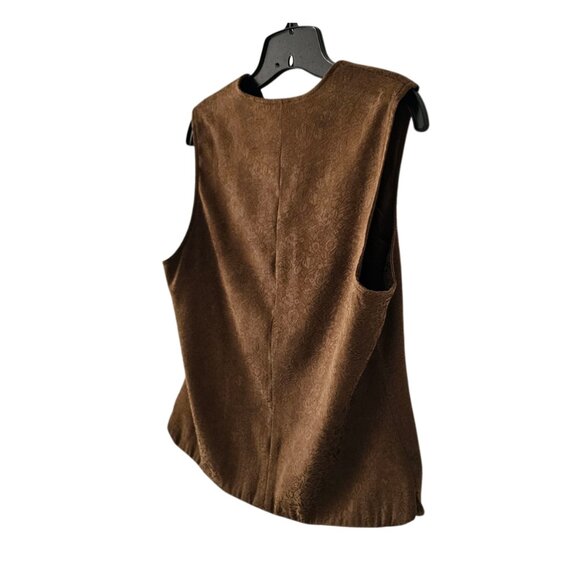 Petite Sophisticate Vest Sleeveless Floral Waistcoat Gilet | EUC | 10P | Brown - Picture 8 of 16